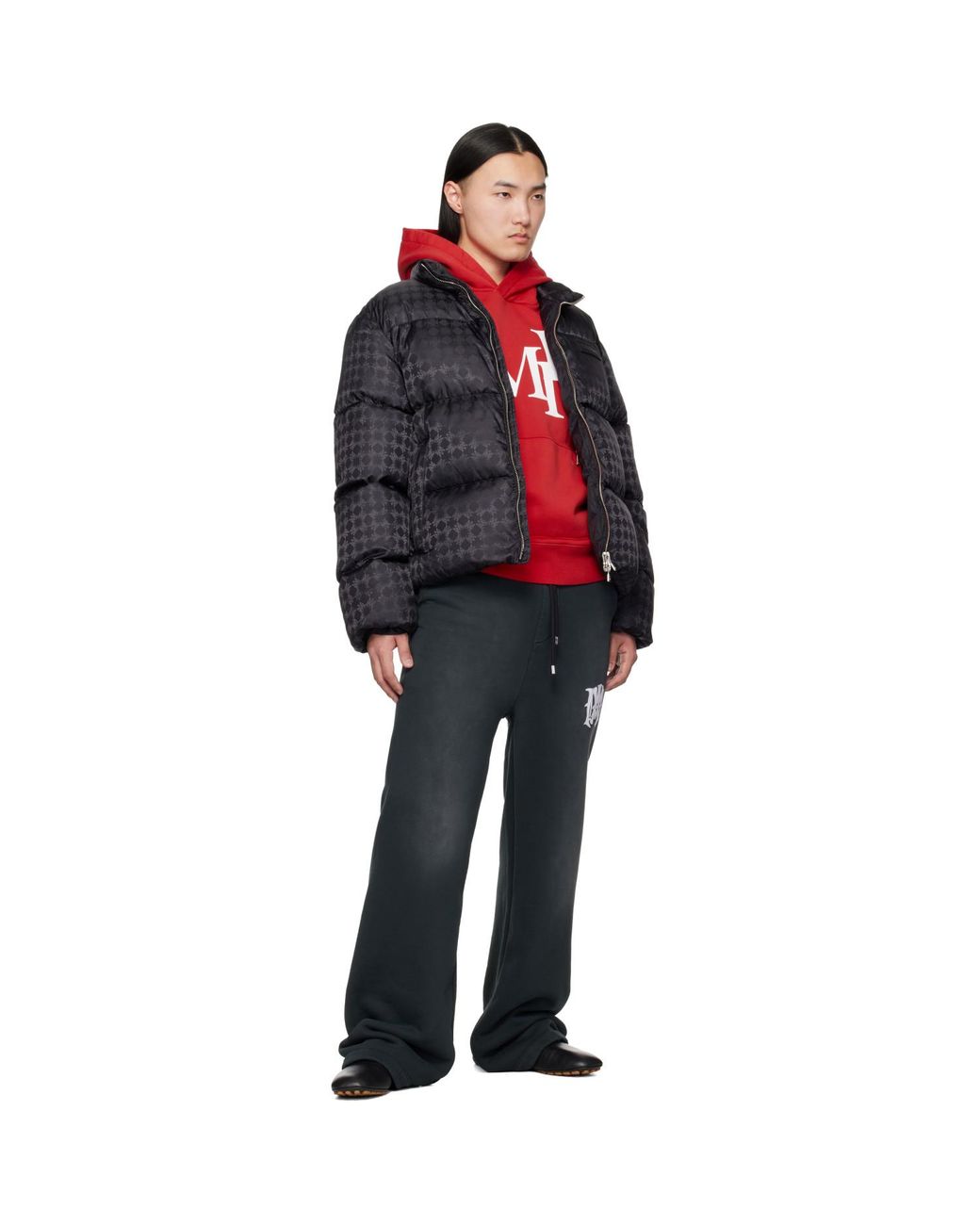 Amiri Red Ma Quad Jacquard Down Jacket for men