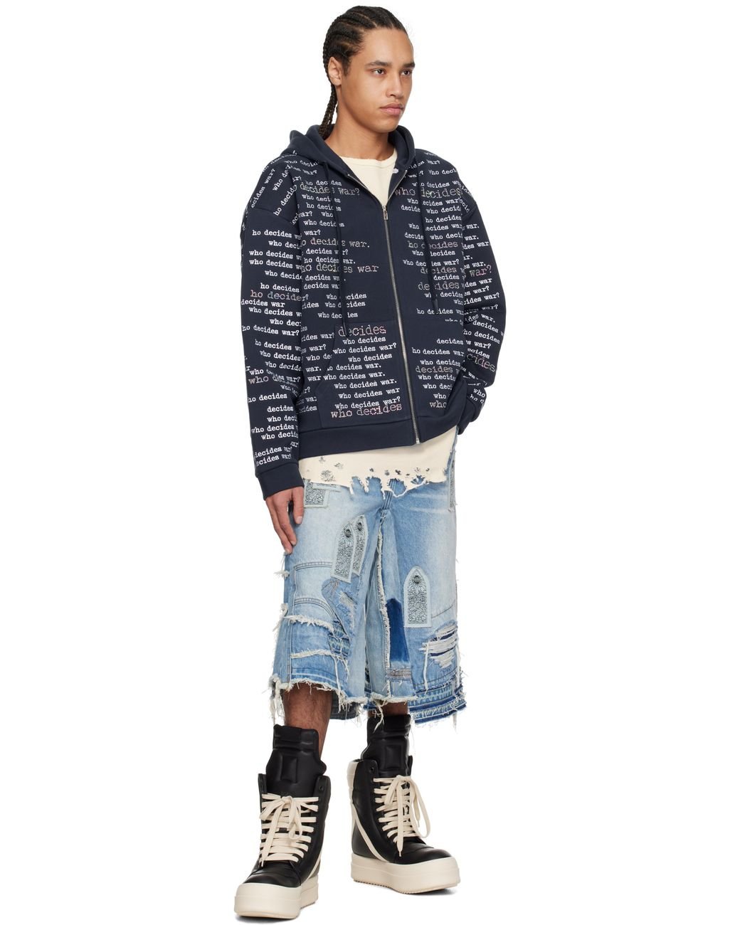 【関税込み】Who Decides War ネイビー WDW Scripture フーディ Navy WDW Scripture Hoodie by Who Decides War on Sale