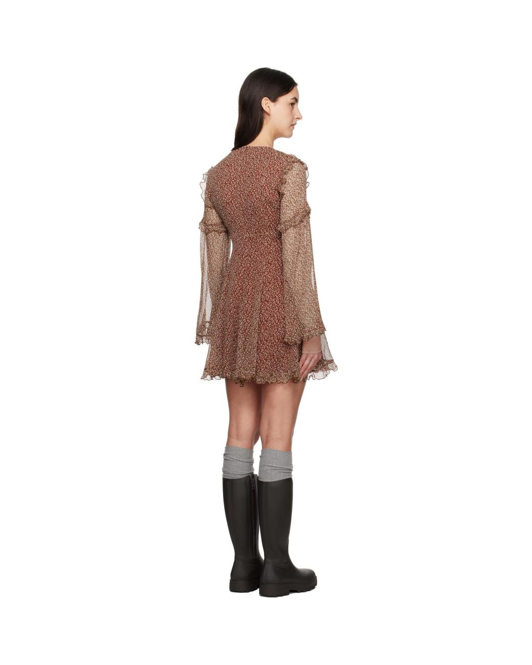 Weekend by Maxmara Black Burgundy Cardato Minidress