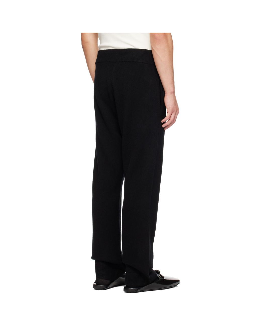 Entire studios Black Knit Cashmere Sweatpants for men