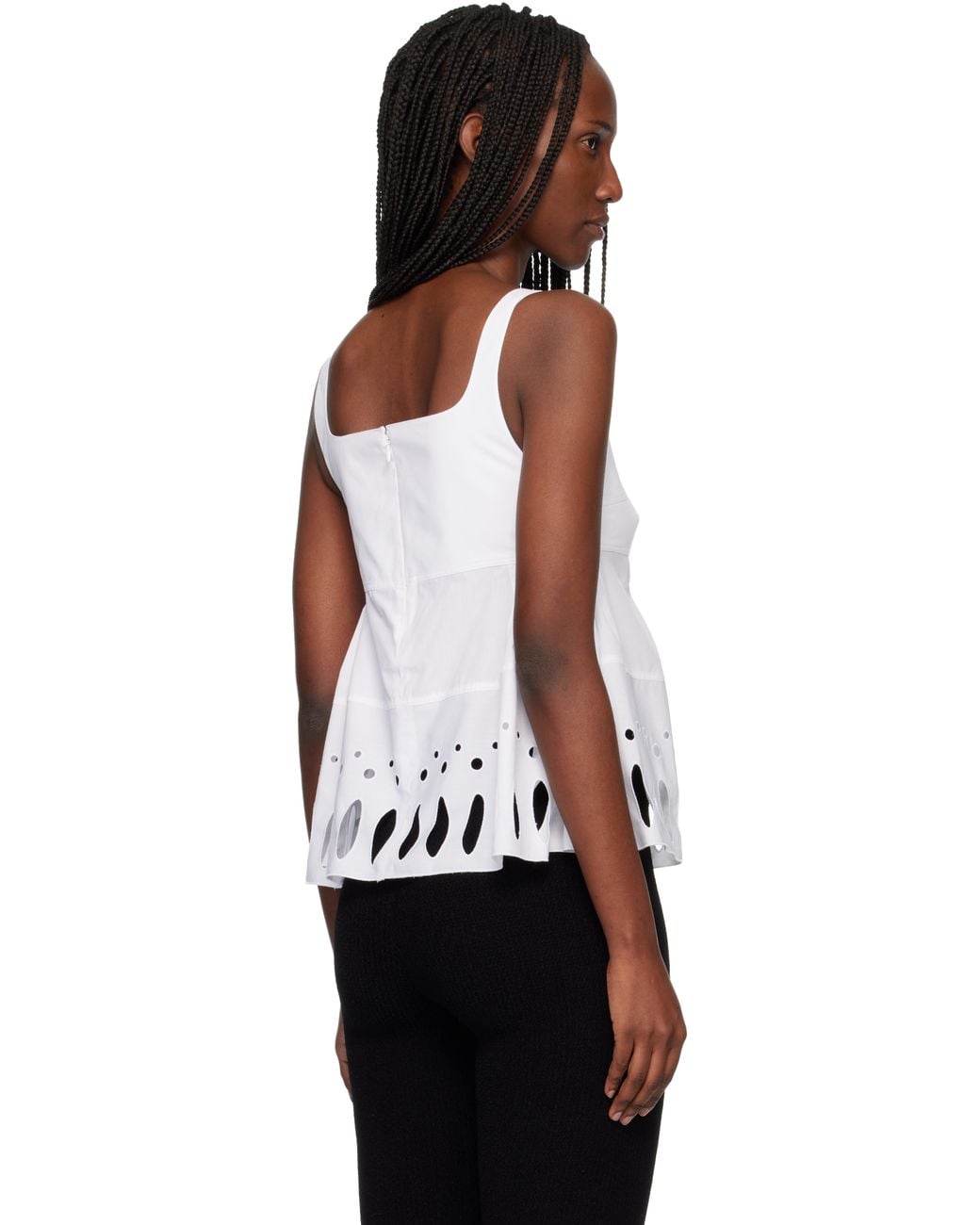 Rabanne Black Square Neck Tank Top