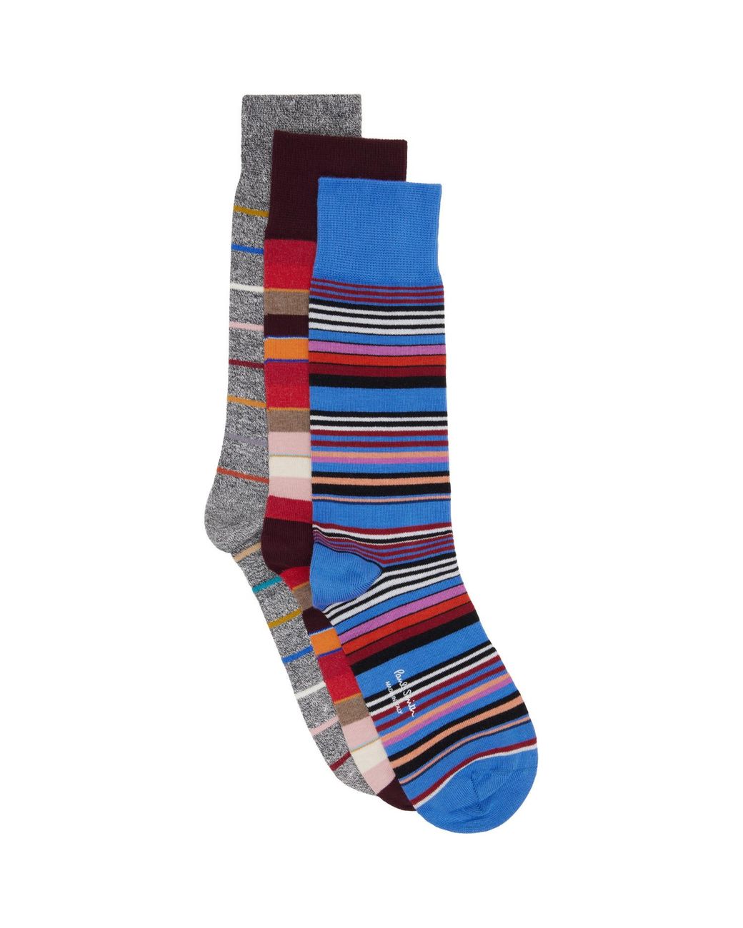 Paul Smith Blue Three-Pack Stripe Socks for men