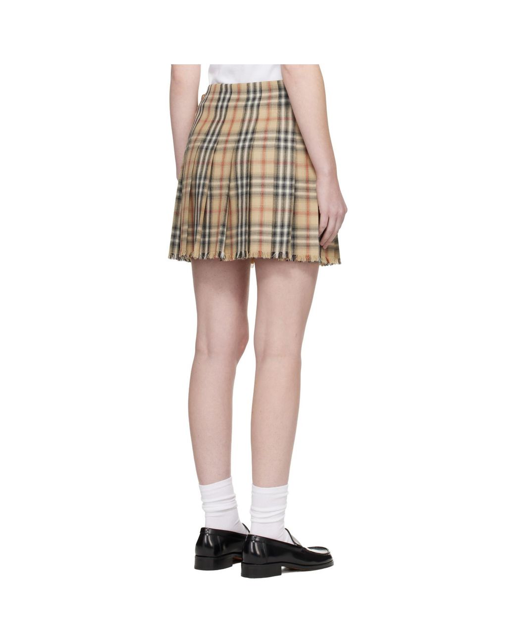 Burberry Black Check Wool Mini Kilt Miniskirt