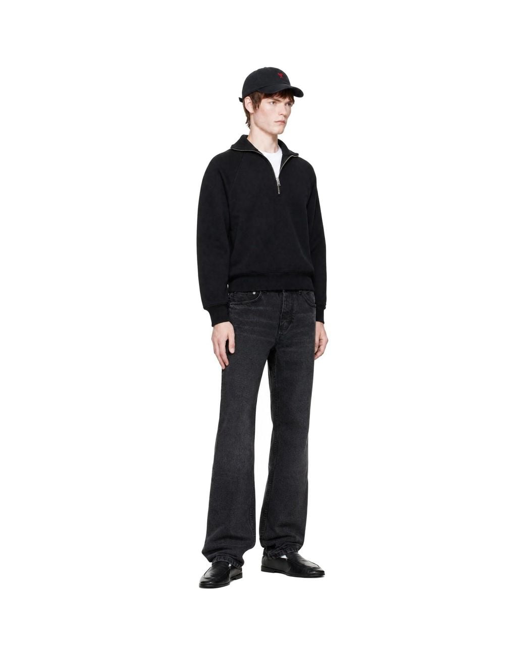 AMI Black Tonal Embossed Ami De Coeur Sweatshirt for men