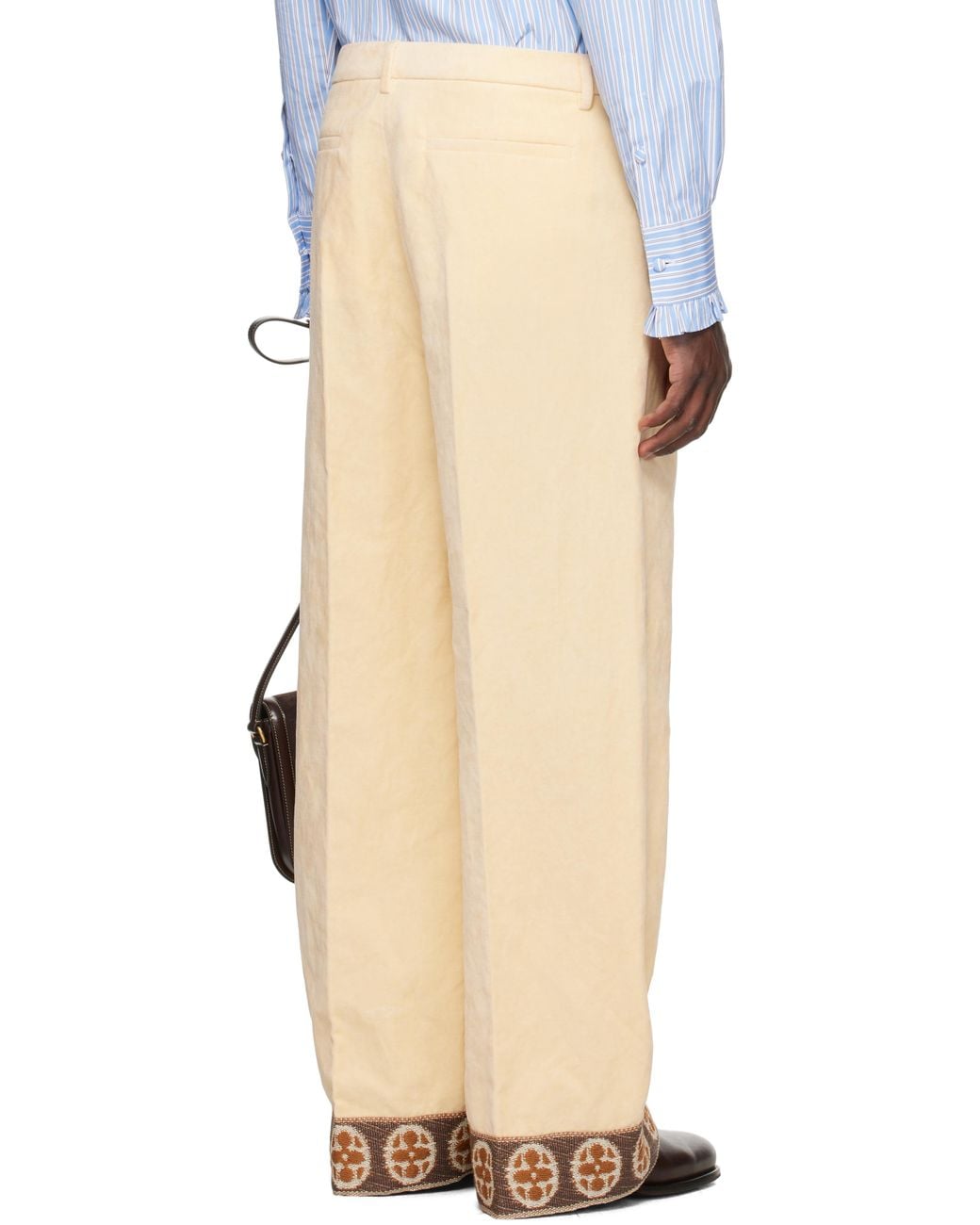 Valentino Natural Flocked Trousers for men