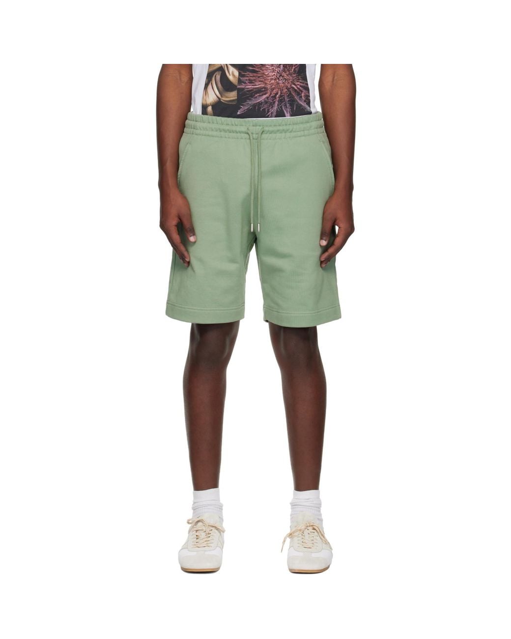 Dries Van Noten Green Drawstring Shorts for men
