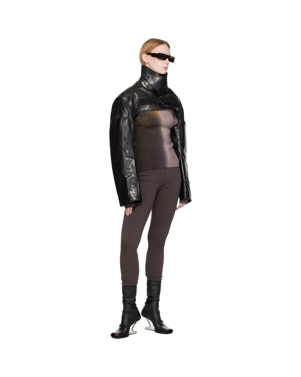 Rick Owens Brown Tower Tight Ls T-Shirt