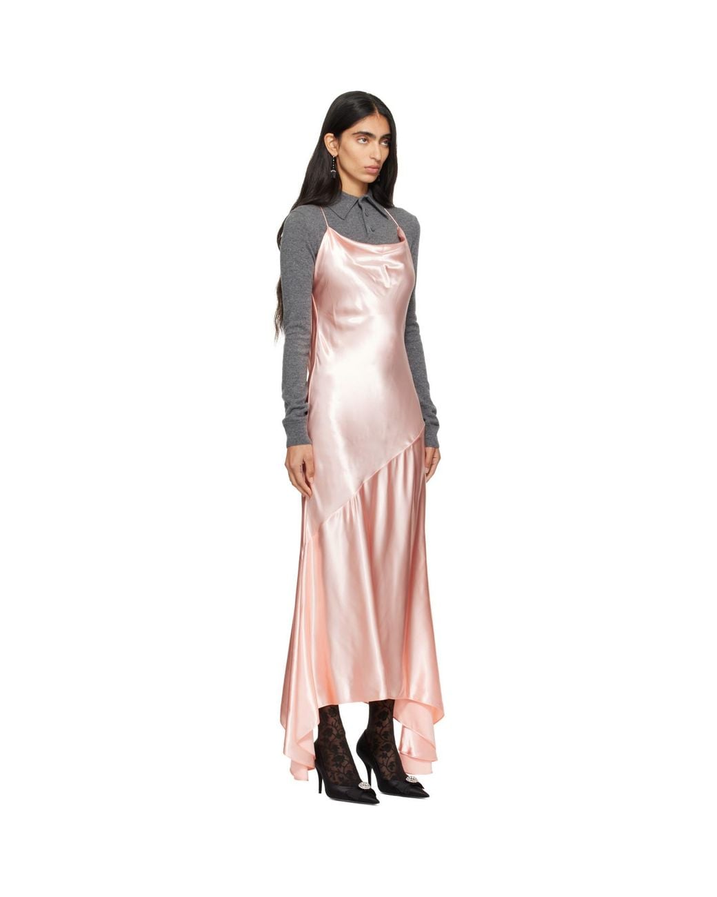 Mugler Pink Floating Midi Dress