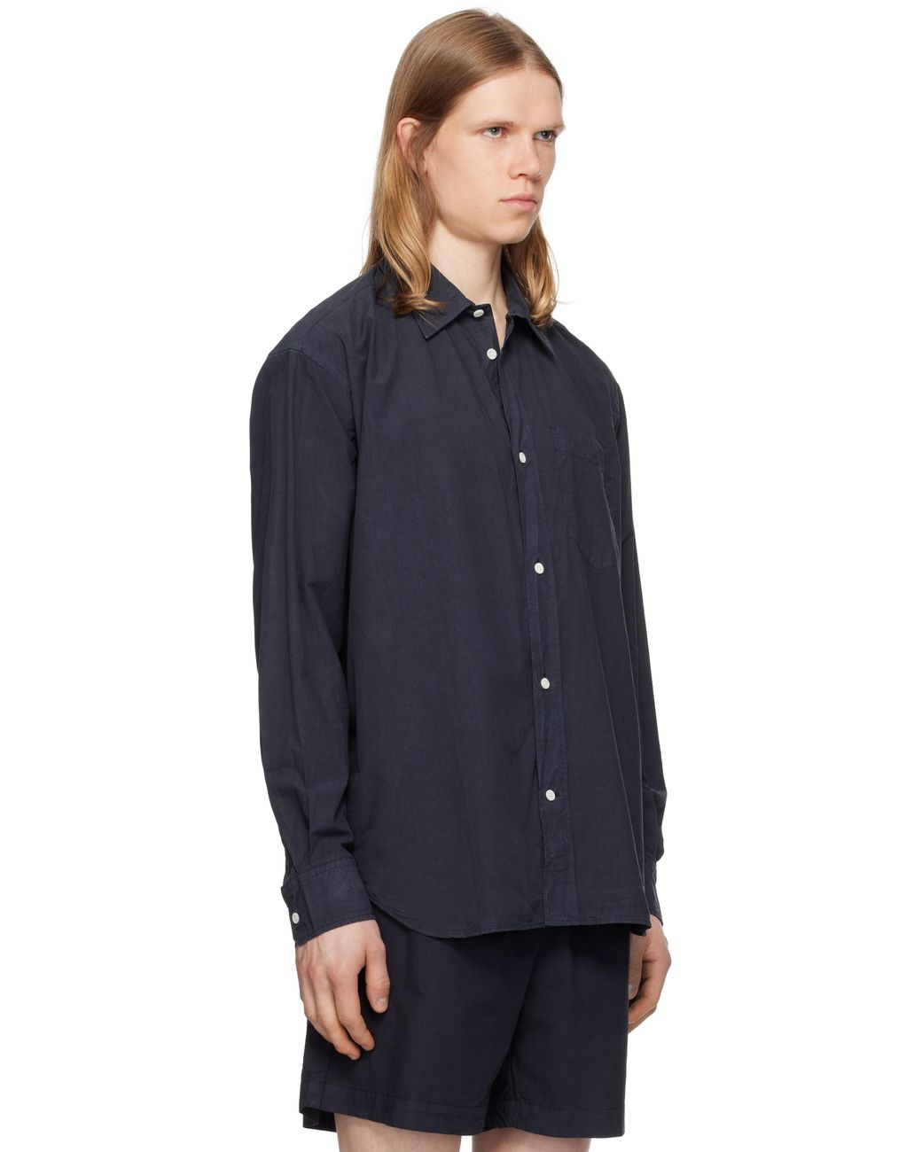 Norse Projects Blue Mo Cotton Tencel Shirt for men