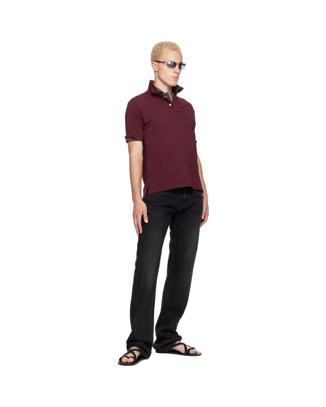 Raimundo Langlois Black Slim Straight Jeans for men