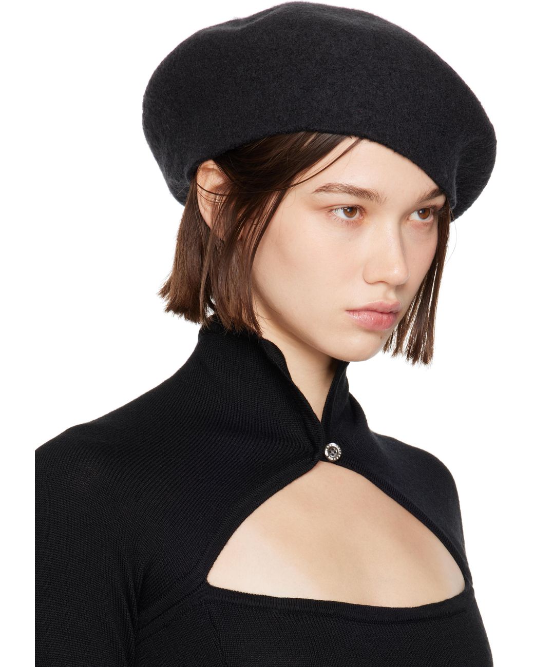 Vivienne Westwood Logo Beret in Black | Lyst