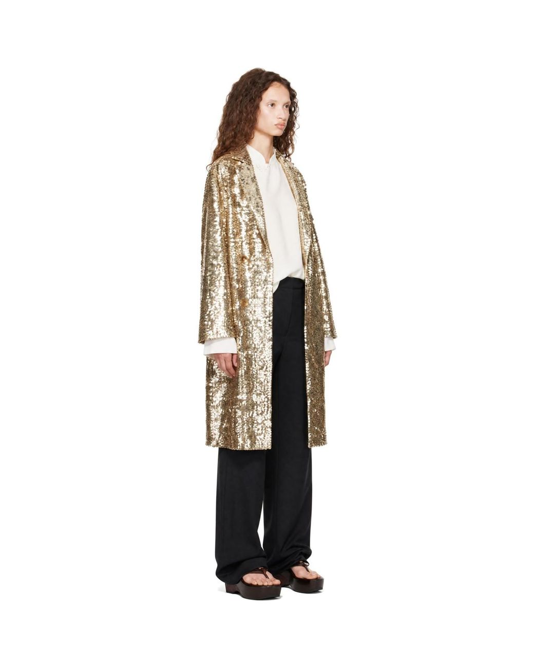 Bode Black Sequin Worcester Coat