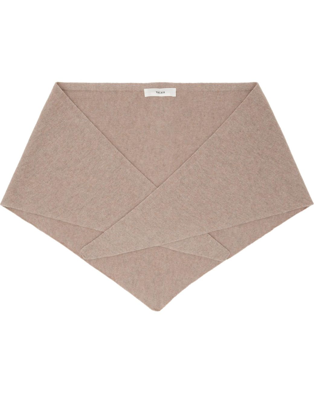 YACAIA Brown Taupe Y-0022 Triangle Merino Cashmere Scarf for men
