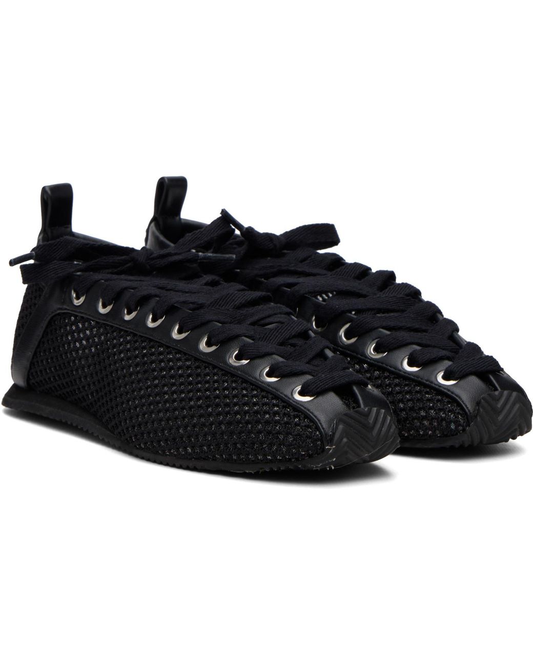 Ganni Black Mesh Sporty Ballerina Sneakers