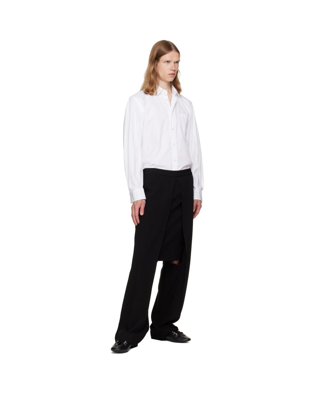 AVAVAV Black Petronella Overlay Skirt Suit Trousers for men