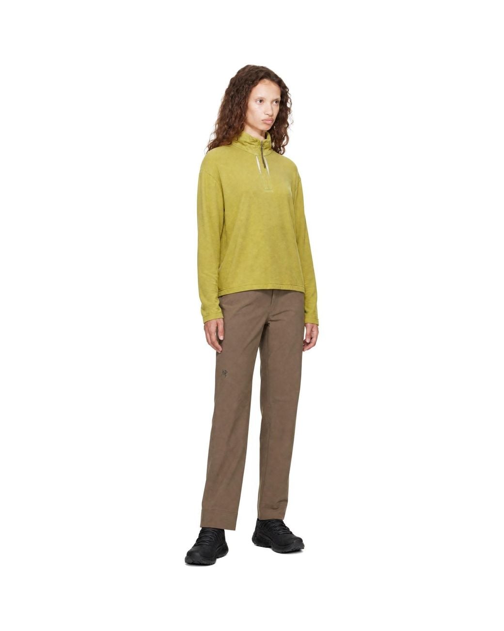 Post Archive Faction PAF Green Cut Out Half Zip Fleece Sweatshirt