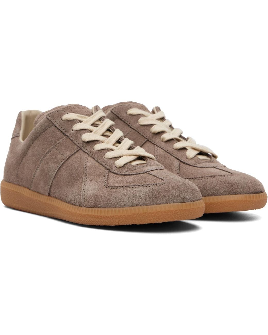 Maison Margiela Brown Taupe Replica Suede Sneakers