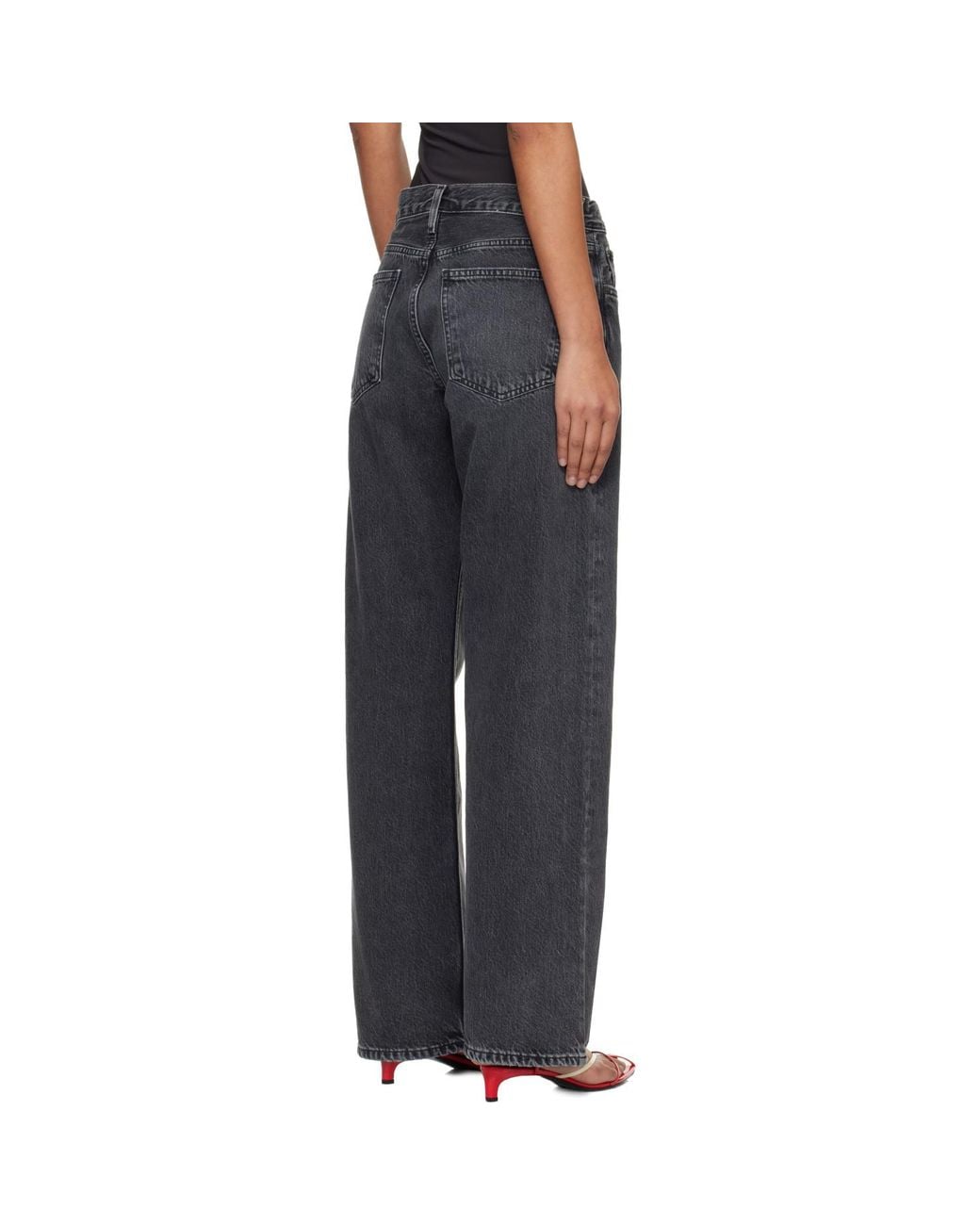 Agolde Black Low Rise Loose Jeans
