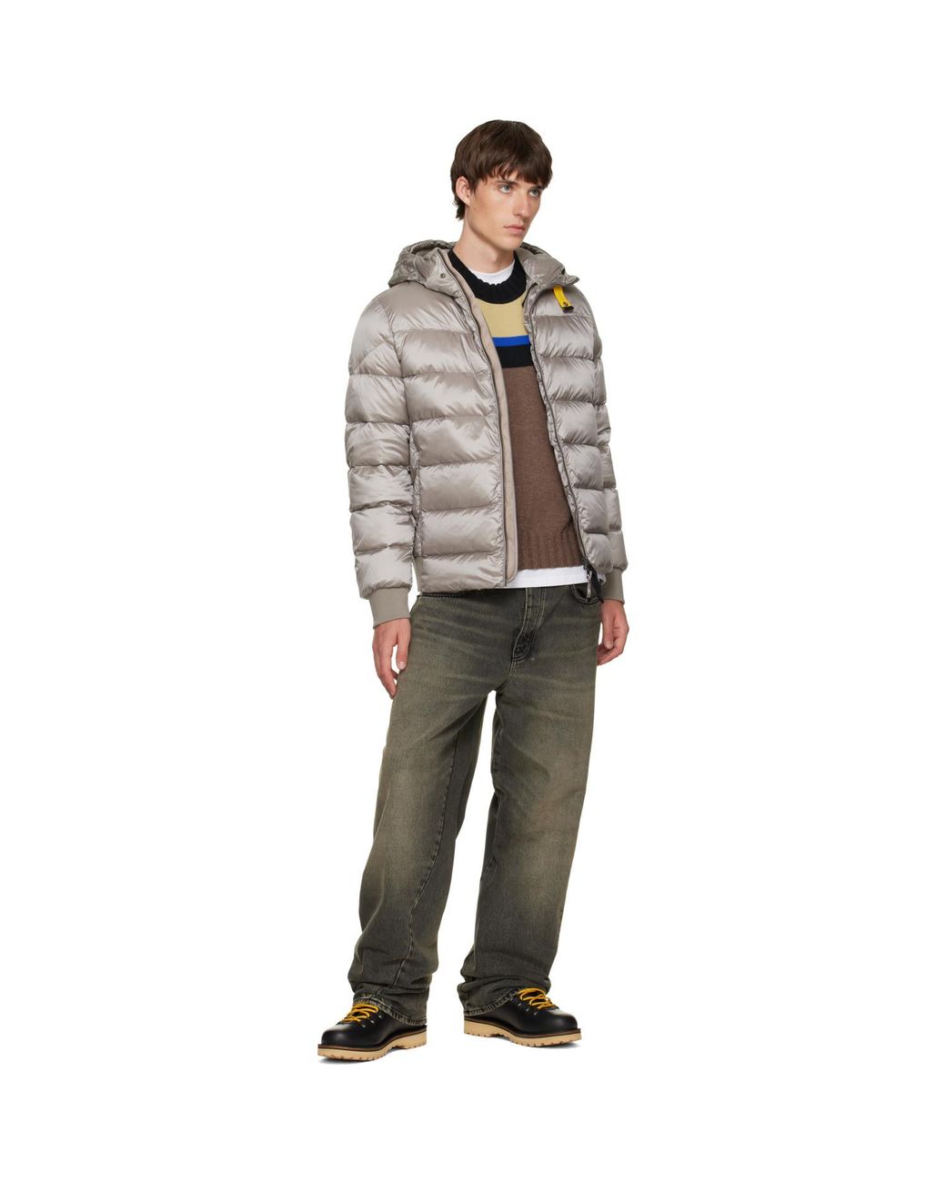 Parajumpers Gray Pharrell Hooded Bomber Jacket for men