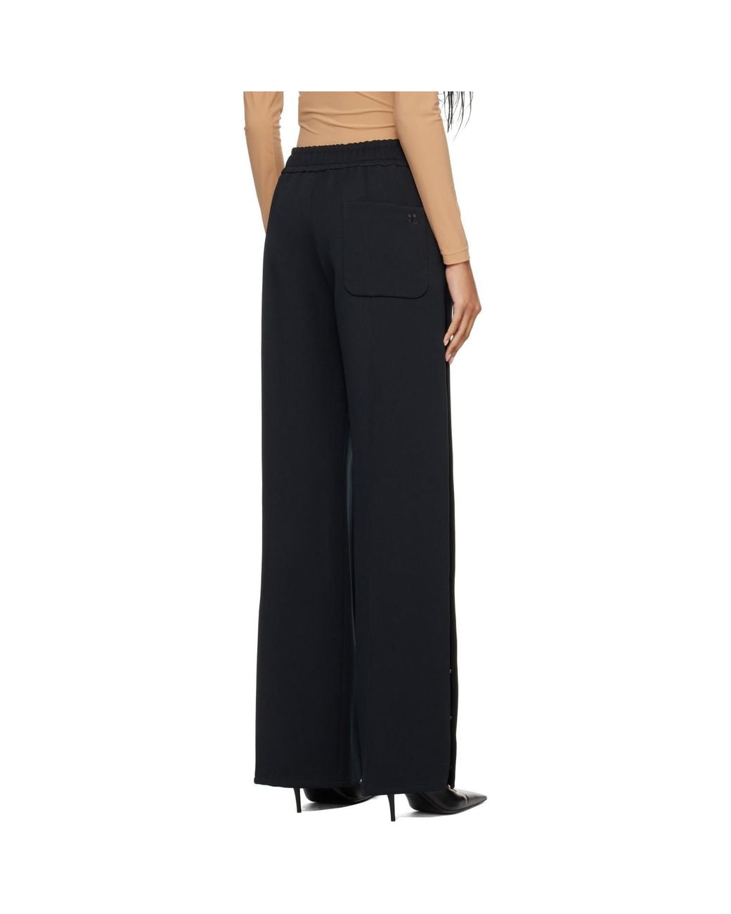 Courreges Black Snap Twill Flare Trousers