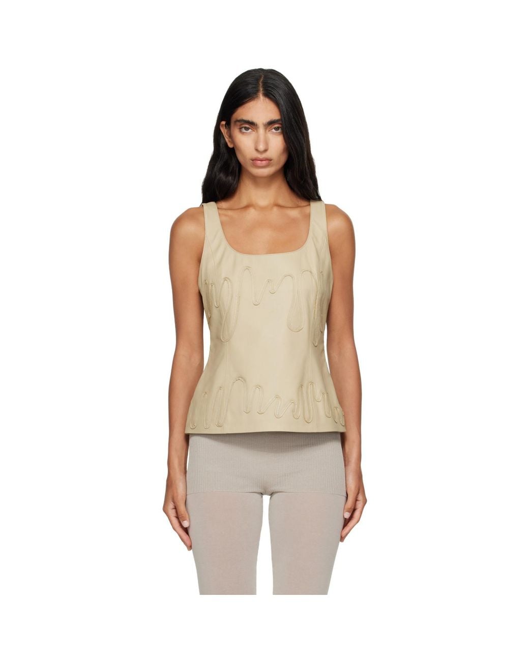 Paloma Wool Natural Fil Leather Top
