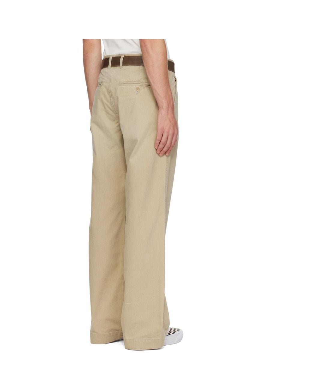 KAMIYA Natural Chino Straight Trousers for men