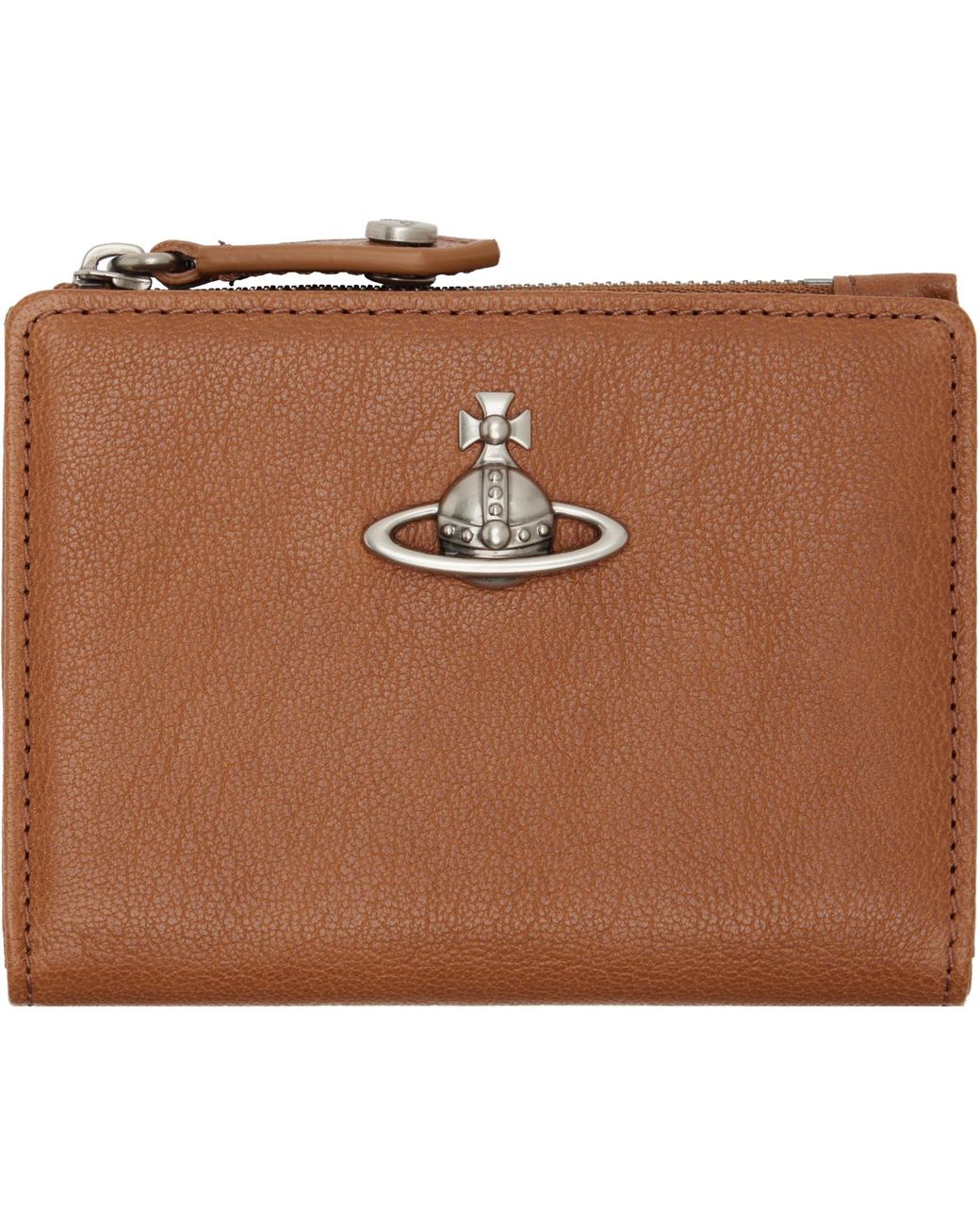Vivienne Westwood Brown Slim Flap Card Holder for men