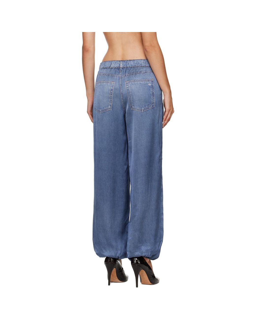 Rag & Bone Blue Miramar Satin Bubble Lounge Pants