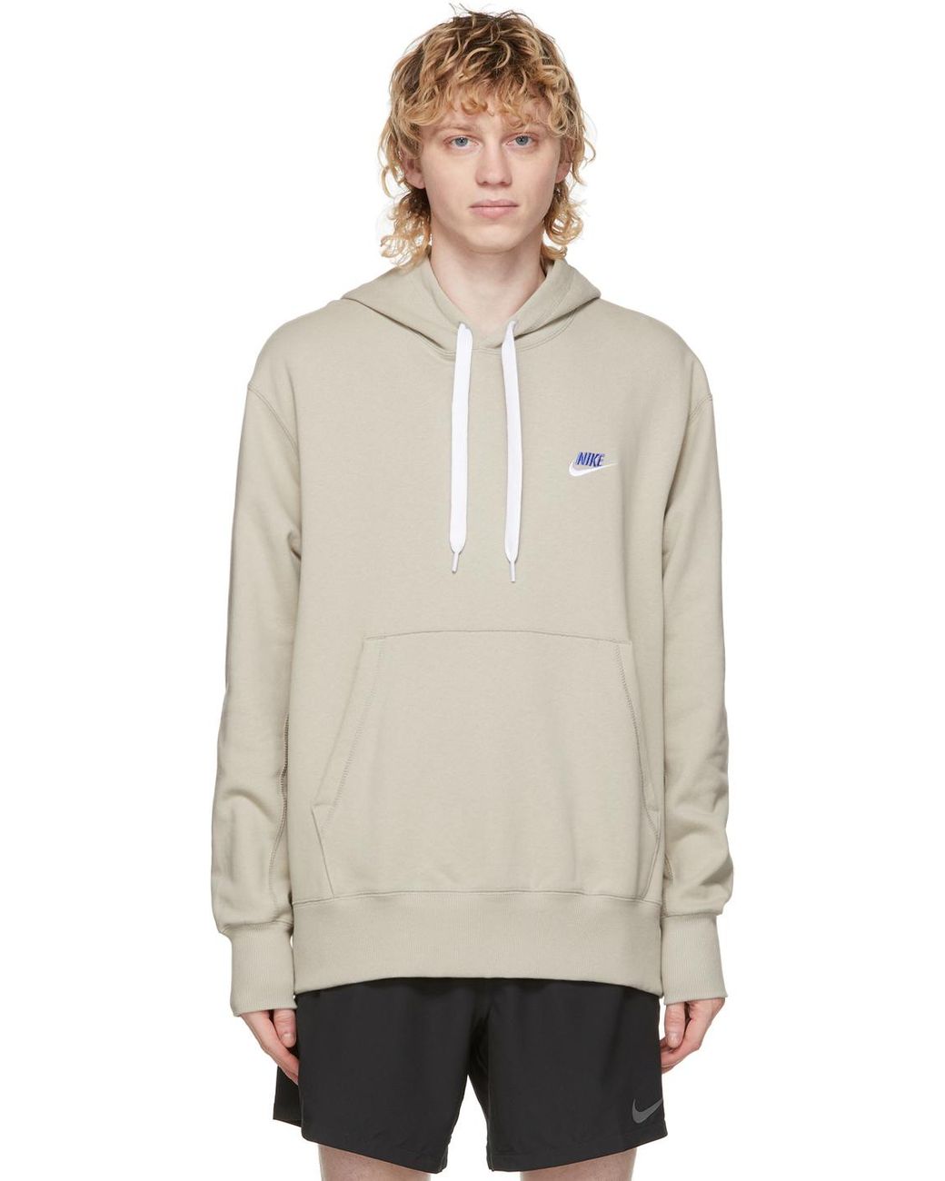 Nike Beige Nsw Classic Hoodie in Stone (Natural) for Men | Lyst