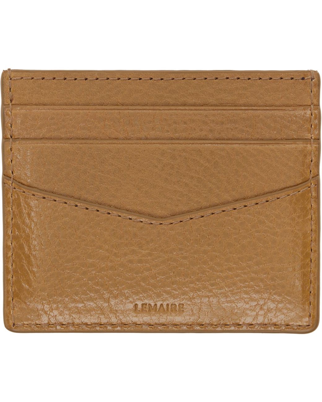Lemaire Natural Tan Gear Card Holder for men
