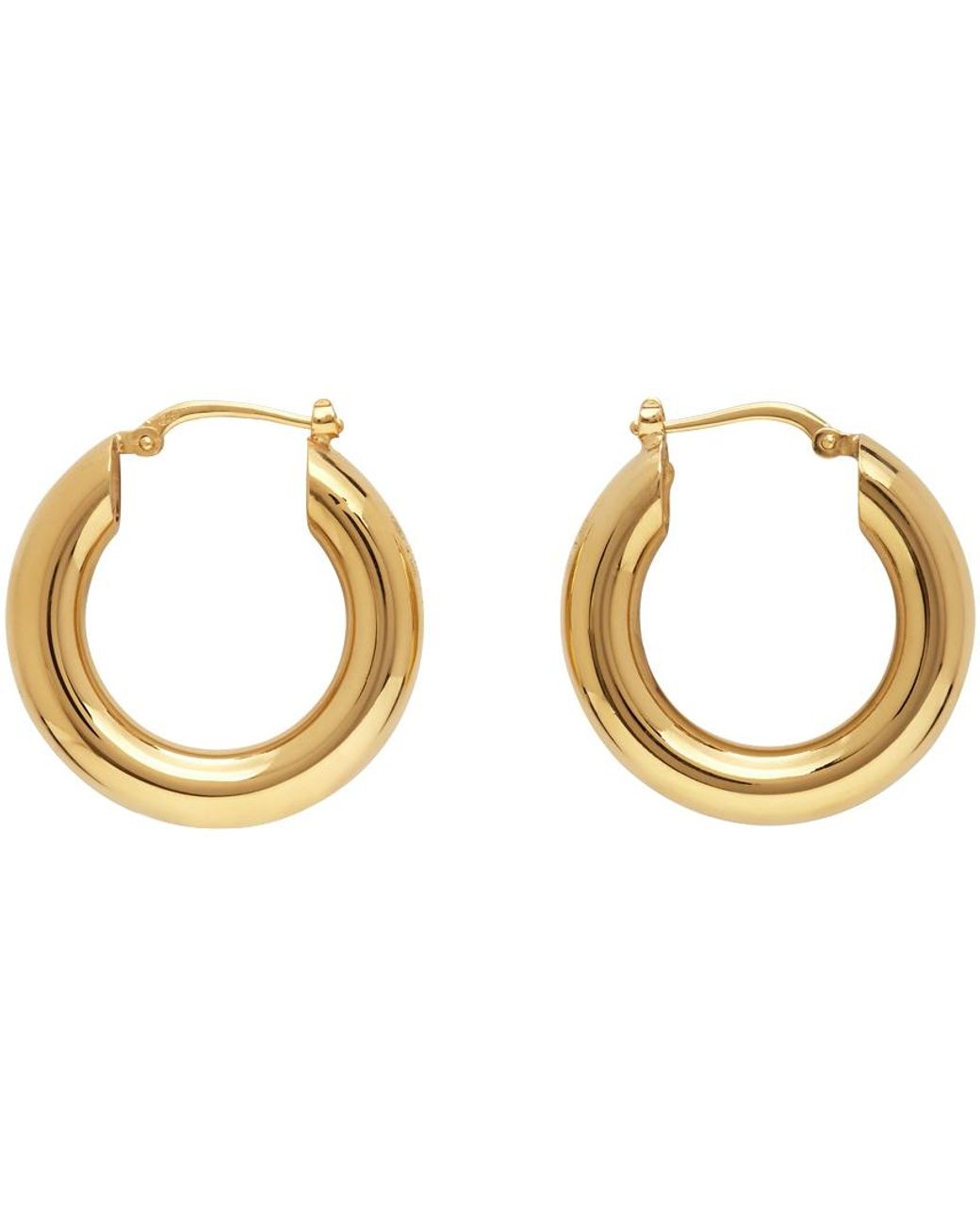Jil Sander Gold Classic Hoop Earrings | Lyst