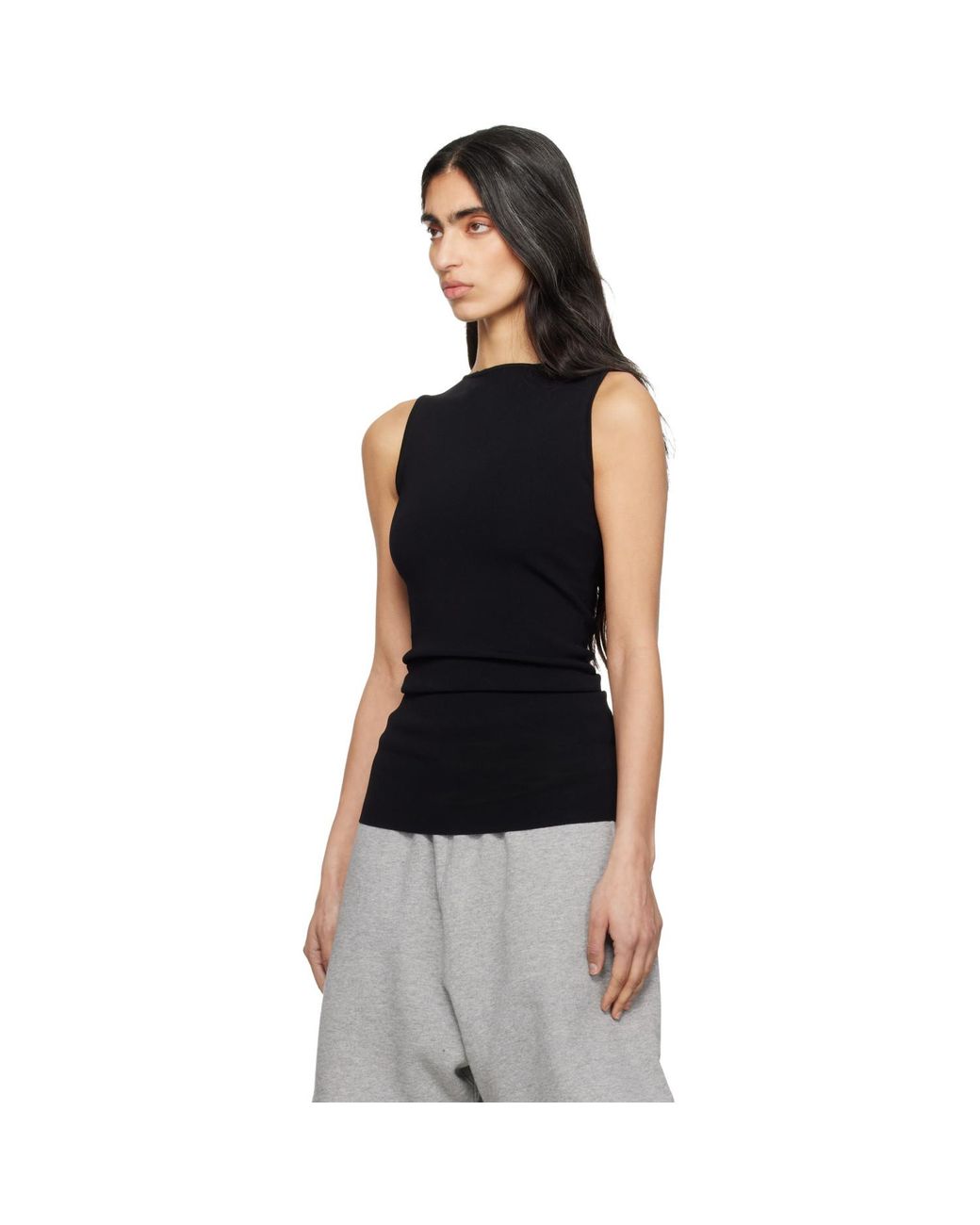 Entire studios Black Boat Neck Top