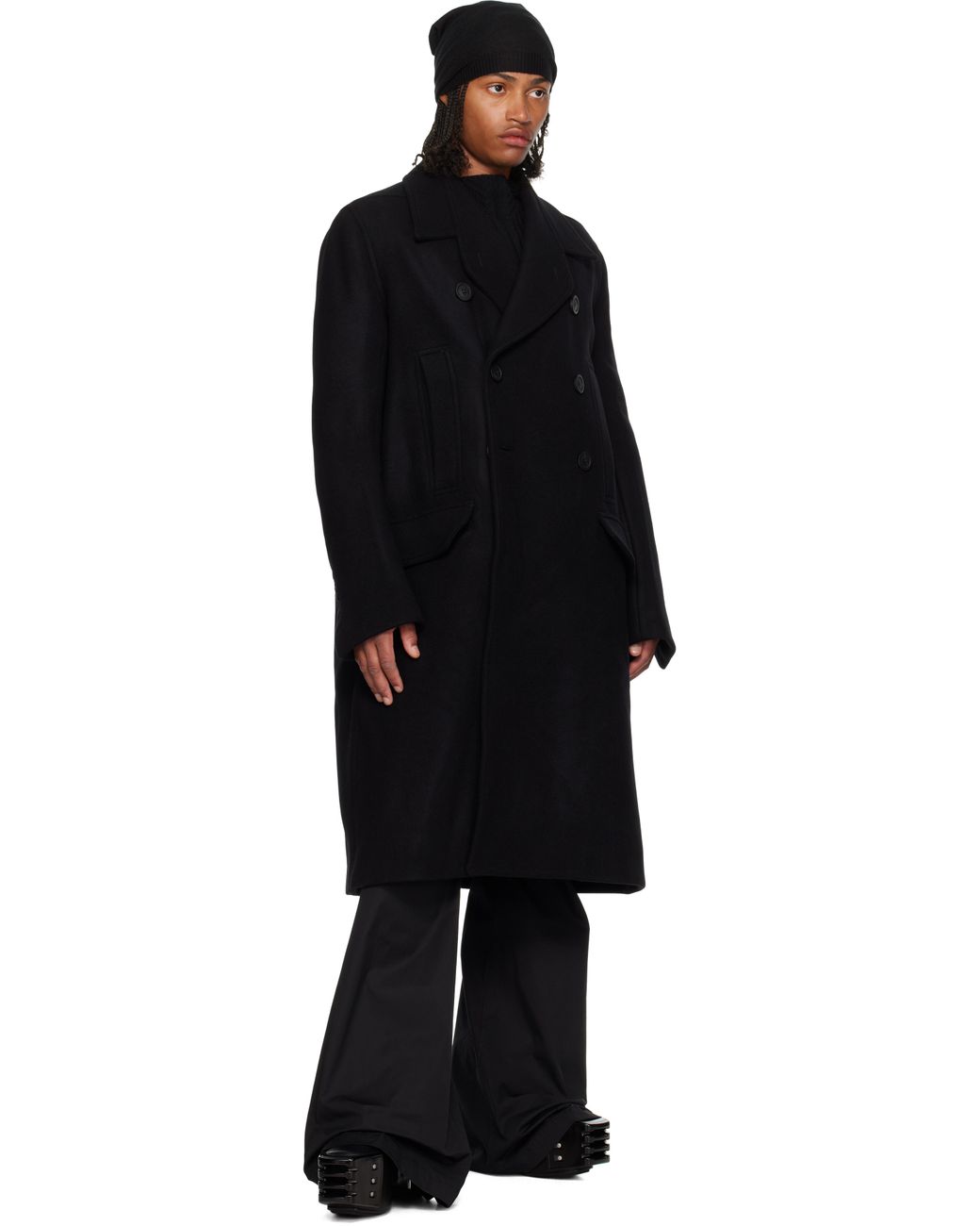 Rick Owens Concordians Officer Coat in Black for Men | Lyst