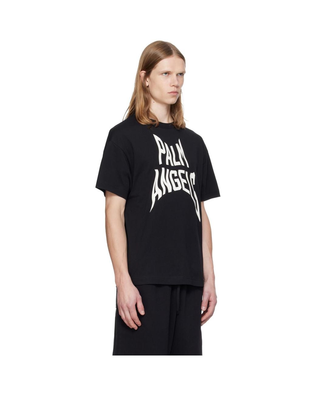 Palm Angels Black Distorted Regular T-Shirt for men