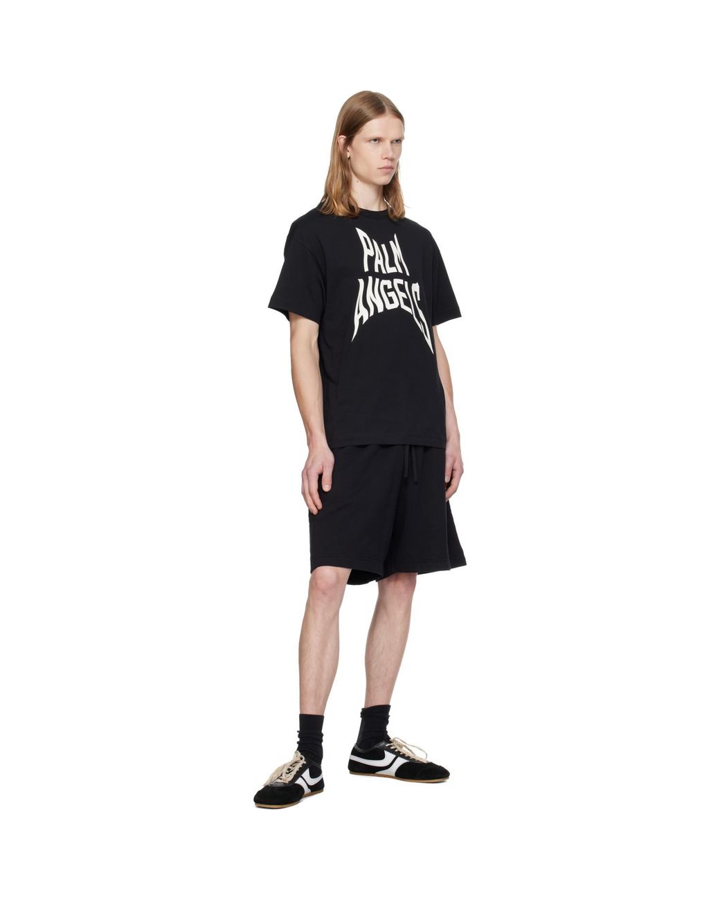 Palm Angels Black Distorted Regular T-Shirt for men