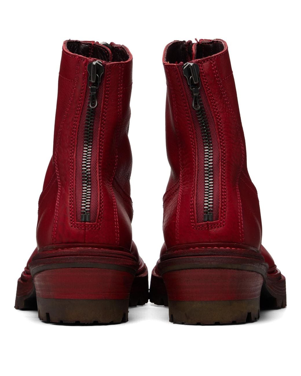 Julius Red Front Zip Boots for men