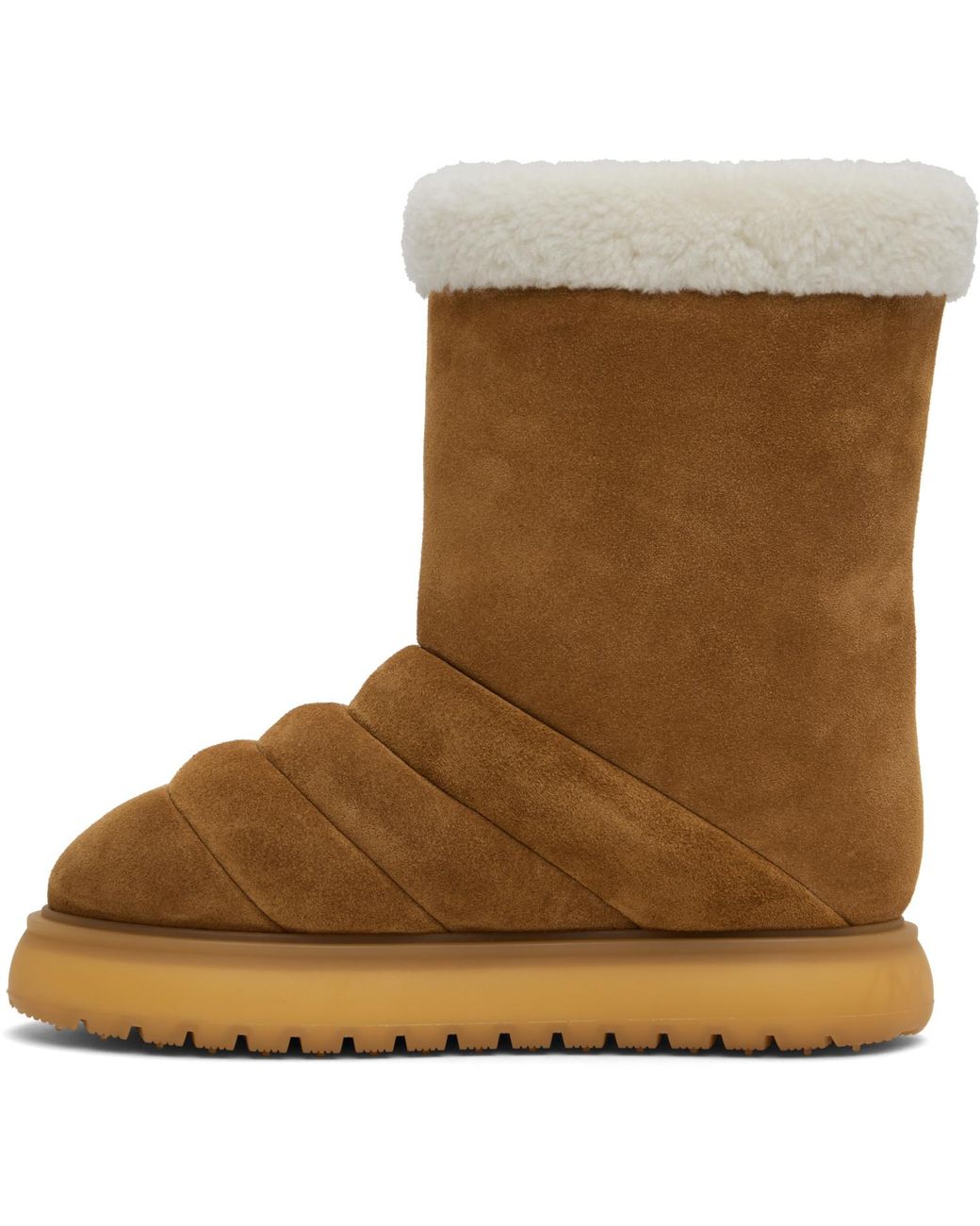 Moncler Brown Gaia Pocket Mid Snow Boots