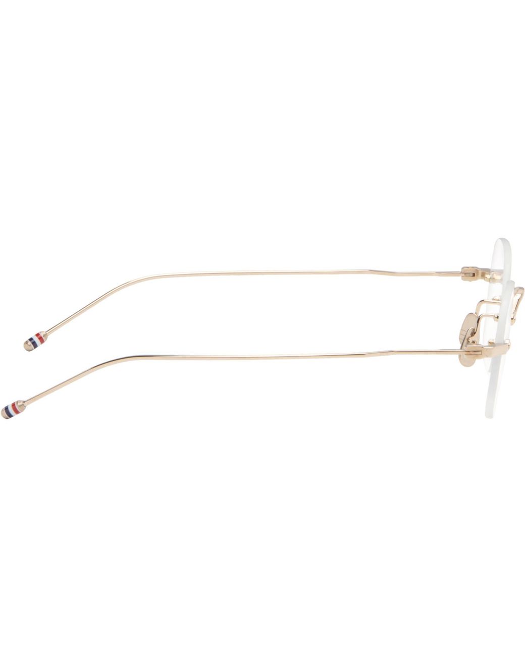 Thom Browne Metallic Titanium Rectangular Rimless Glasses for men