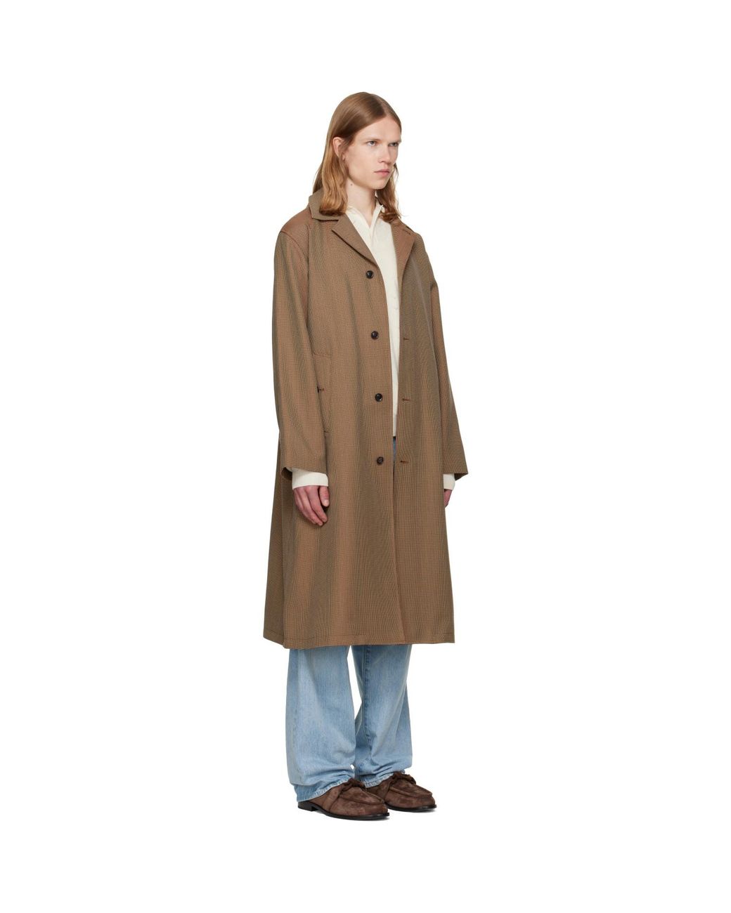vowels Natural Spit Raglan Coat for men