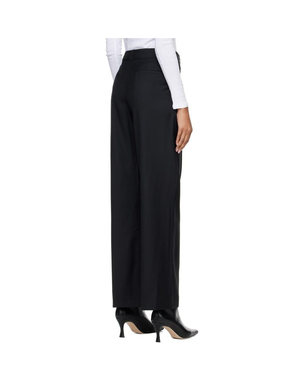 Loulou de Saison Black Sbiru Virgin Wool Pleated Trousers