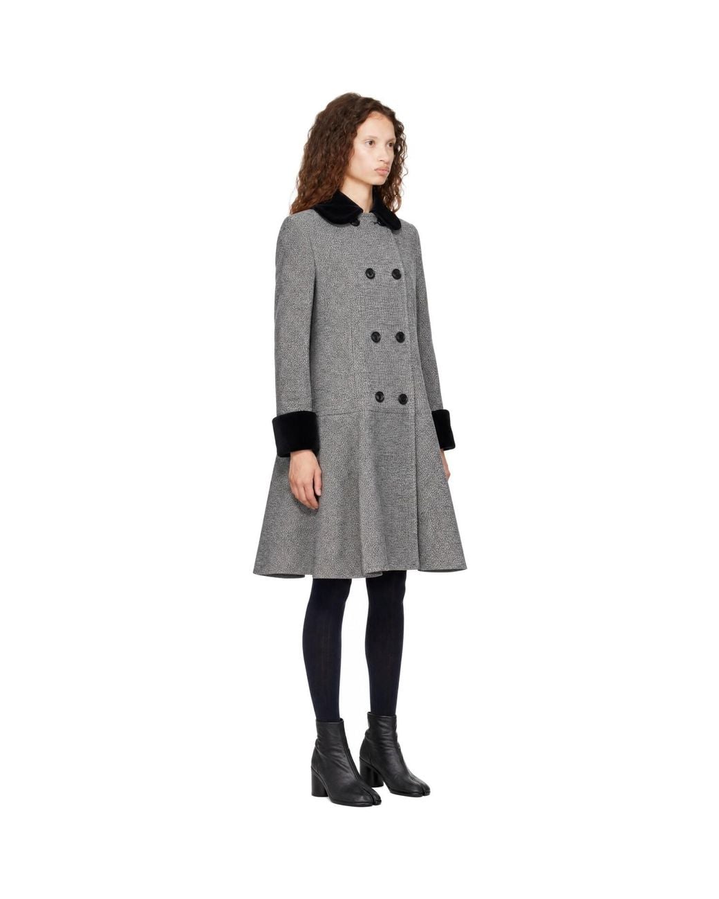 Comme des Garçons Gray Wool Nylon Tweed Fine Pattern Coat