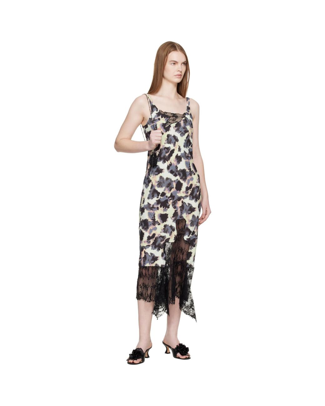 Collina Strada Black Anemone Midi Dress