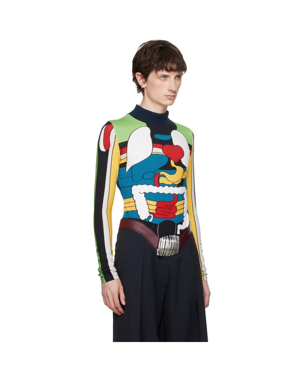Jean Paul Gaultier Black 'The Body Map Organ' Top for men
