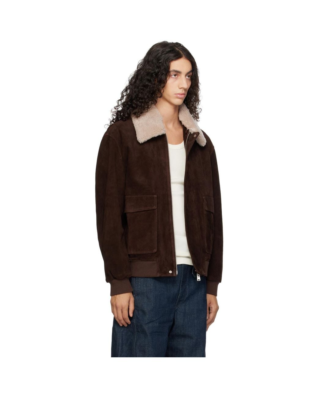Arma Brown Bari Gritty Suede Jacket for men