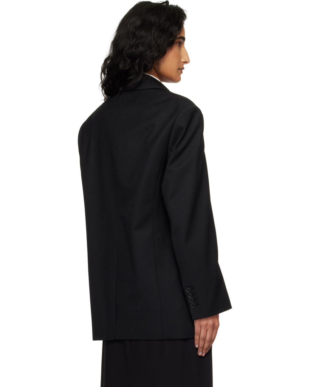 DUNST Black 3 Button Wool Blazer