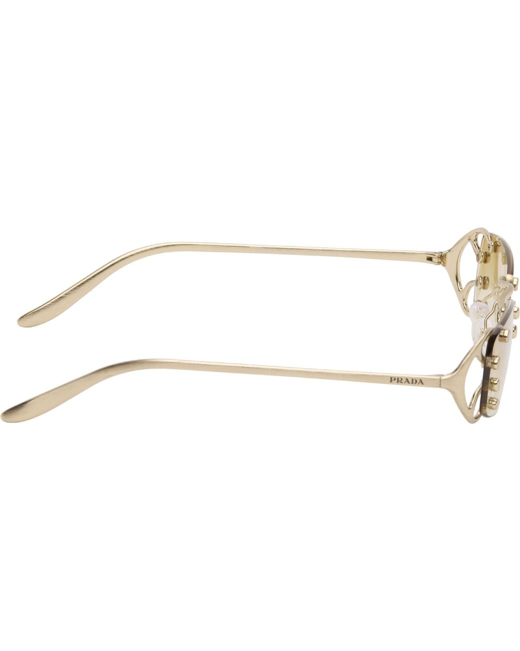 Prada Black Rimless Metal Sunglasses