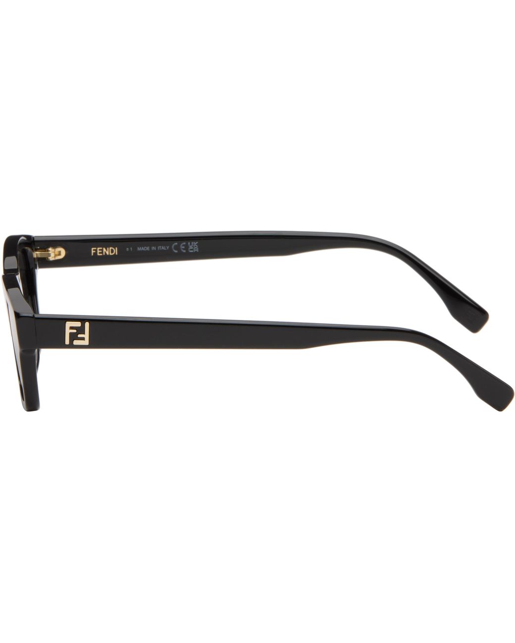 Fendi Black 'Squared Ff' Sunglasses for men