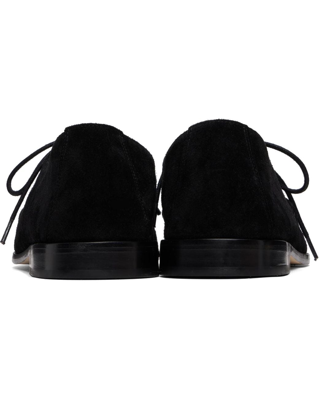 Hereu Black Juliol Lace Up Suede Loafers for men
