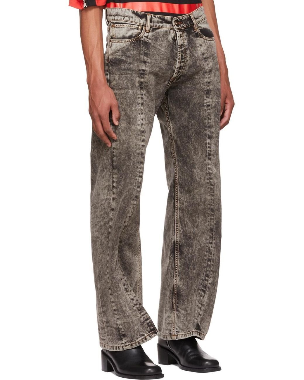 Y. Project Ssense Exclusive Grey Wire Jeans in Grey for Men | Lyst