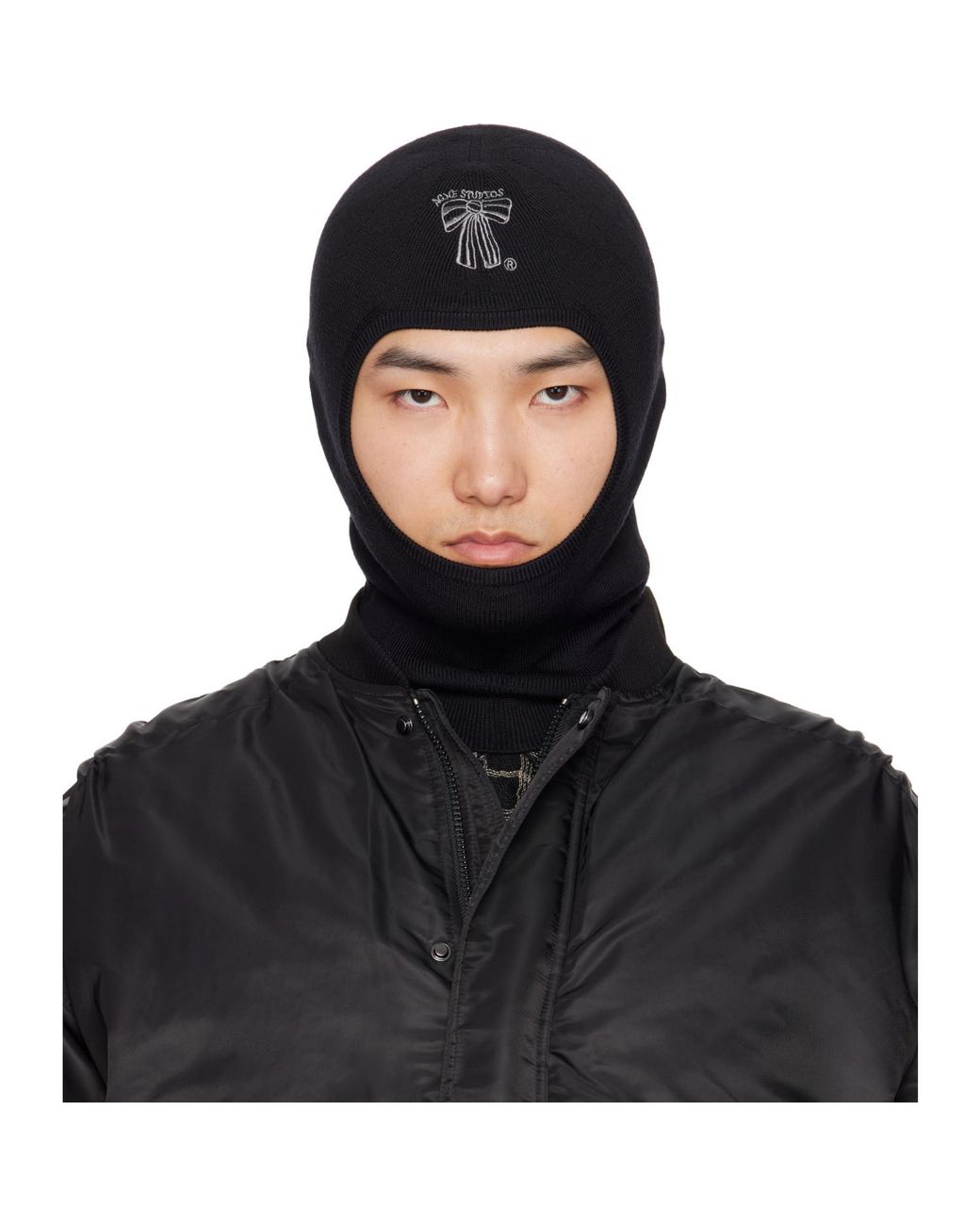Acne Black Wool Balaclava for men